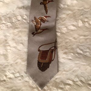 Vintage 60s70s Berkeley Cravats Carre European Duck Hunting Shooting Tie